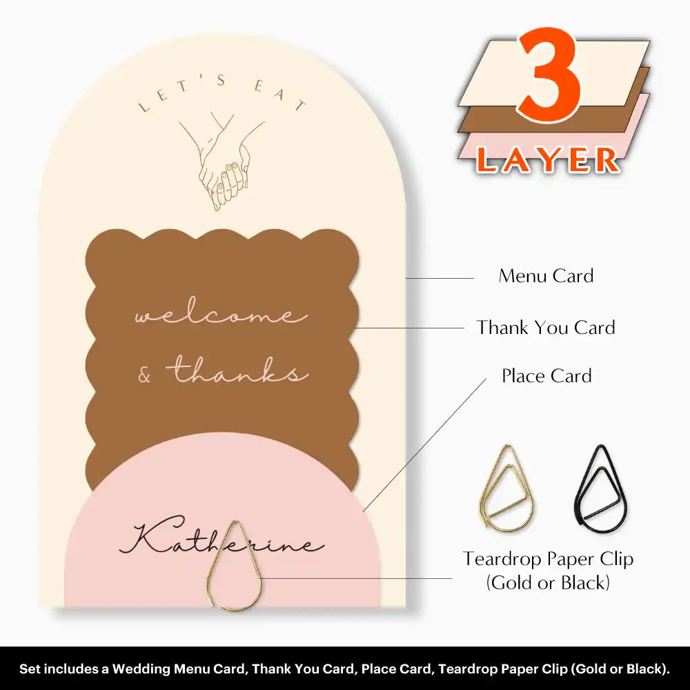 Buy Pastel Wedding Menu Card - With Custom Guest Name Place Card - OddPlanPrint