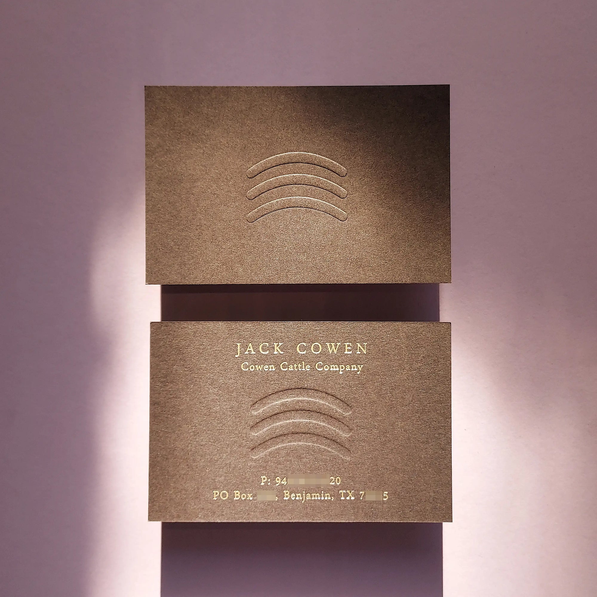Buy Bold Brown Business Cards – Embossed Logo | OddPlanPrint