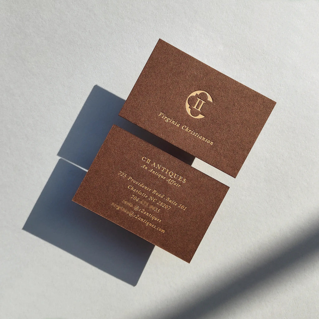 Buy Minimal Brown Business Cards – Letterpress Typography | OddPlanPrint