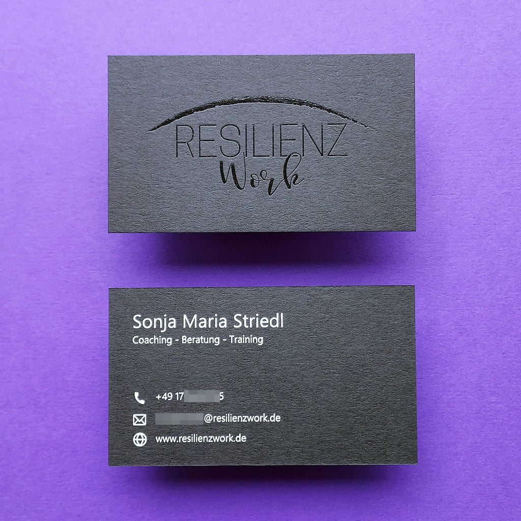 Buy Artisan Custom Black Business Cards – Pressed Ink Design | OddPlanPrint