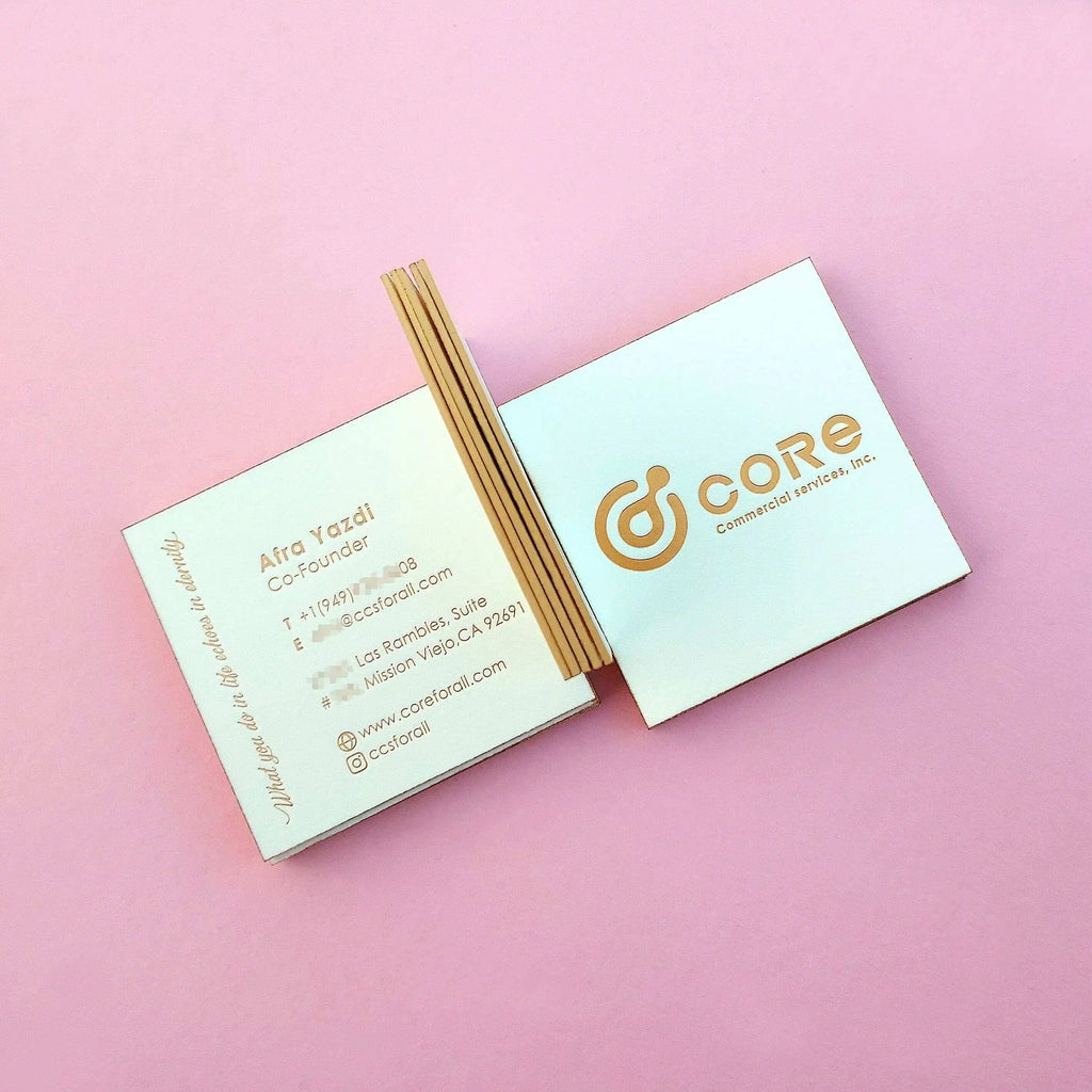 Buy Ultra Custom Gold Painted Edge - Cotton Business Cards – Deboss with Shine | OddPlanPrint