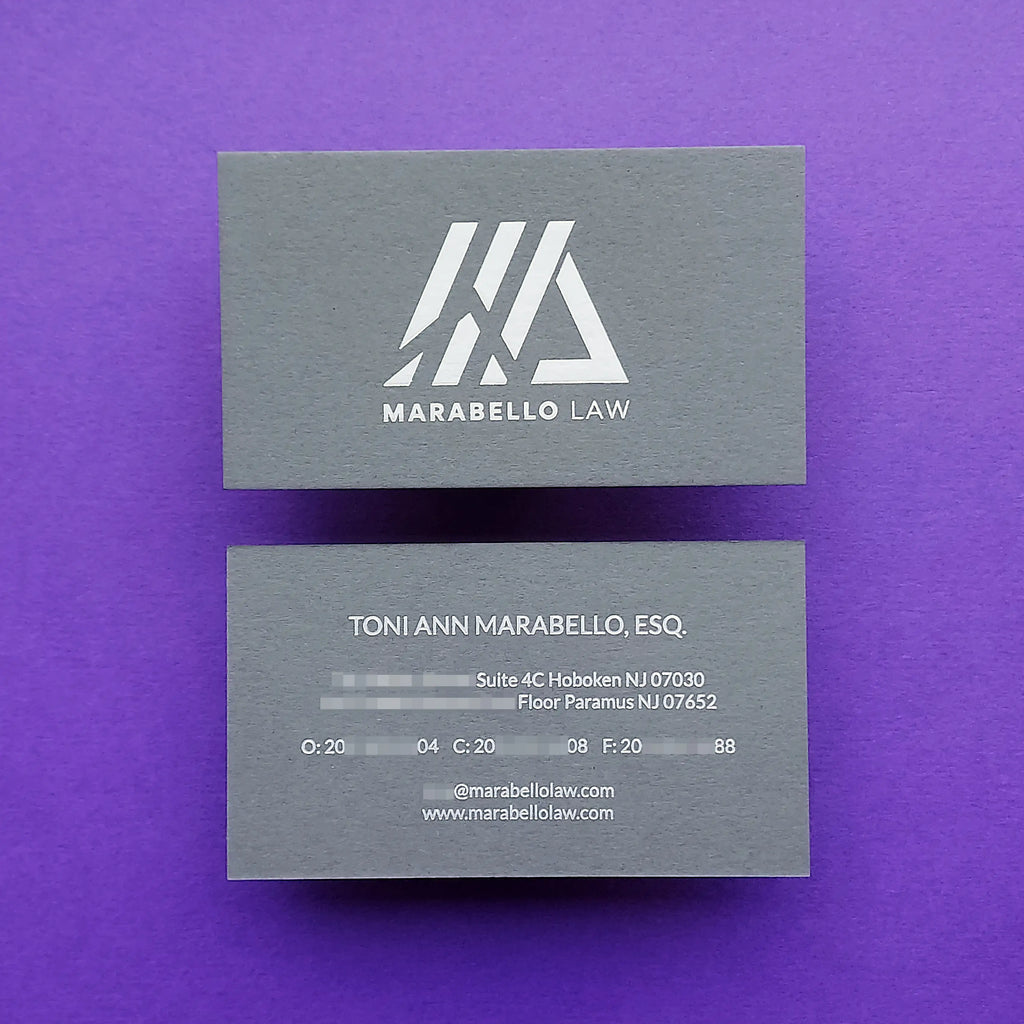 Buy Lux Custom Dark Grey Business Cards – Silver Foil | OddPlanPrint