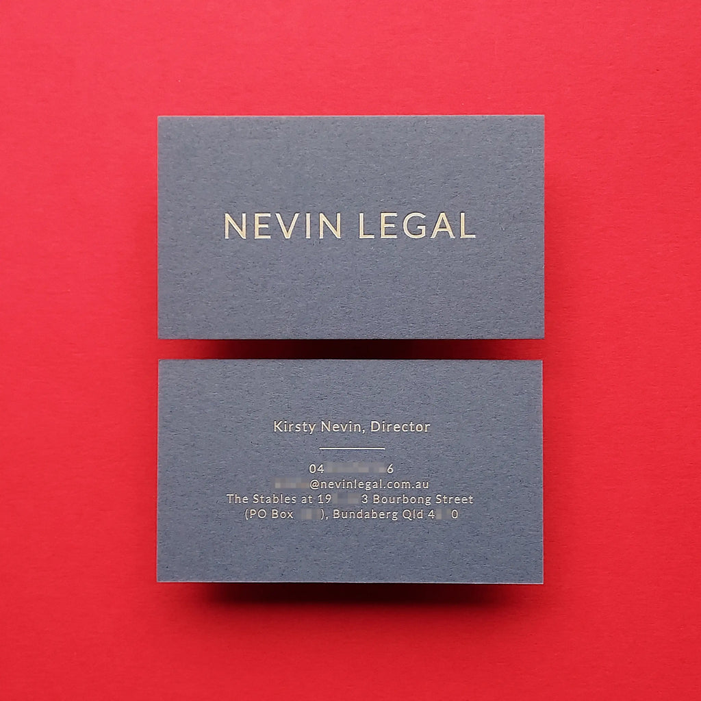 Buy Designer Custom Dark Grey Business Cards – Gold Foil Both Sides | OddPlanPrint