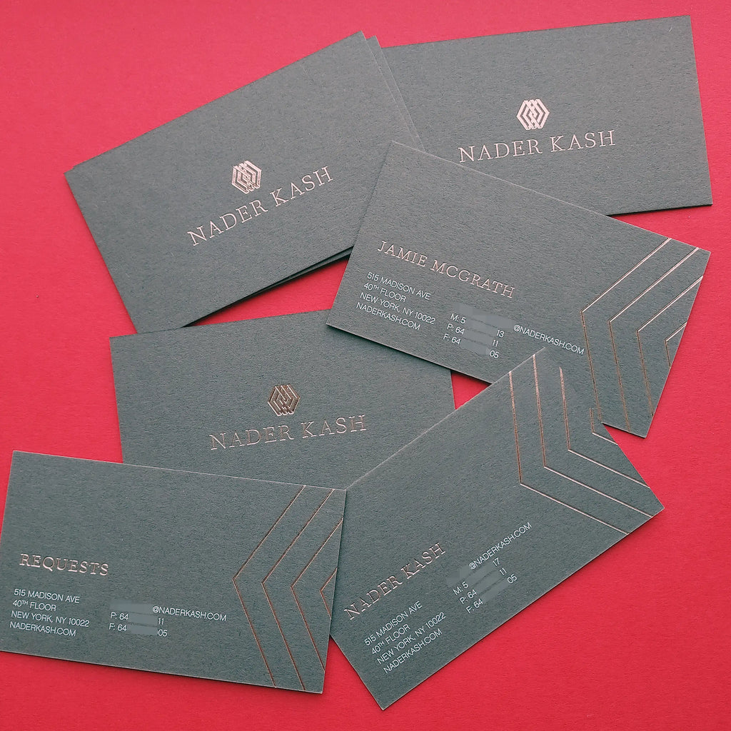 Buy Moody Custom Dark Grey Business Cards – Deep Letterpress Details | OddPlanPrint