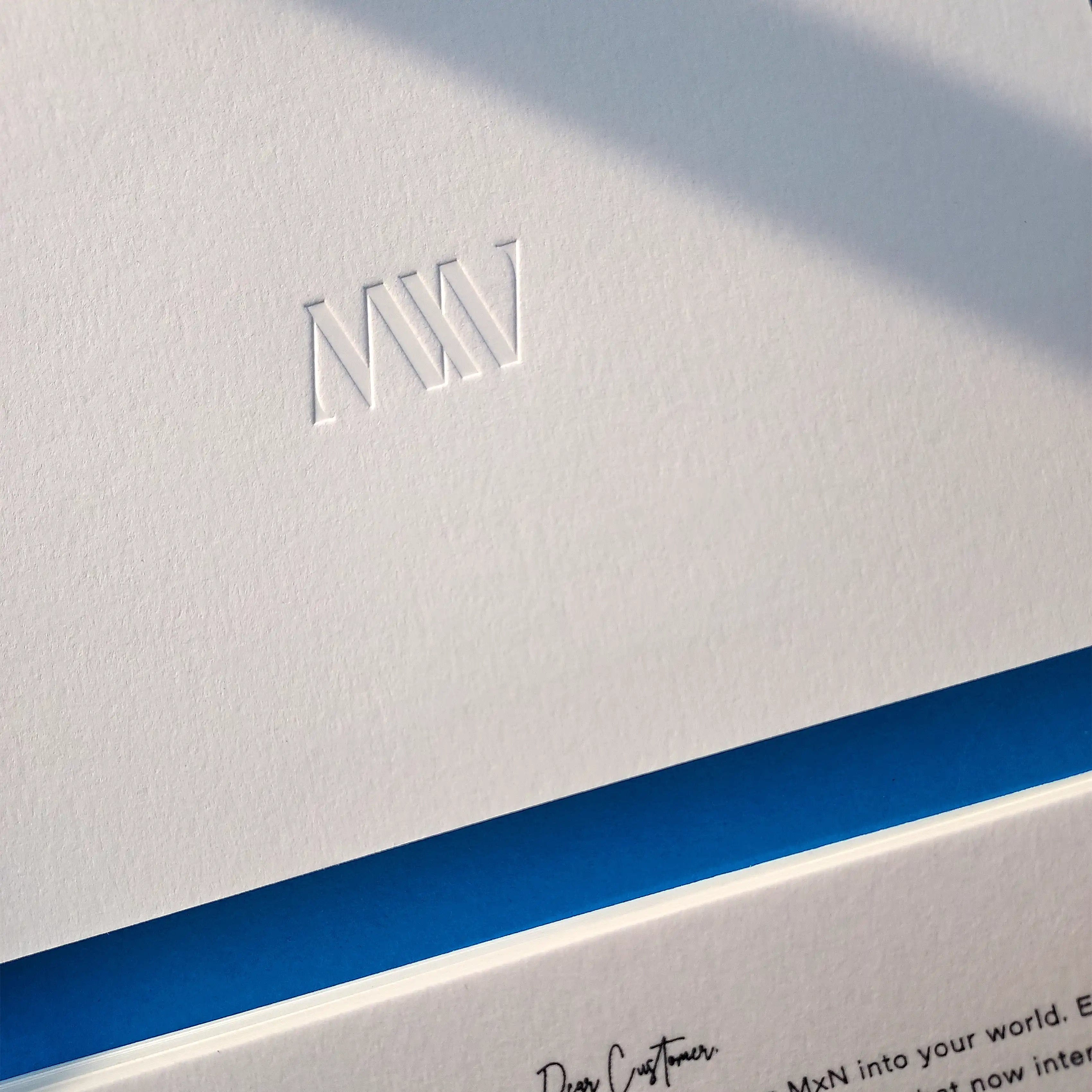 Buy Luxe Debossed Postcards – Blind Embossed Stationery | OddPlanPrint