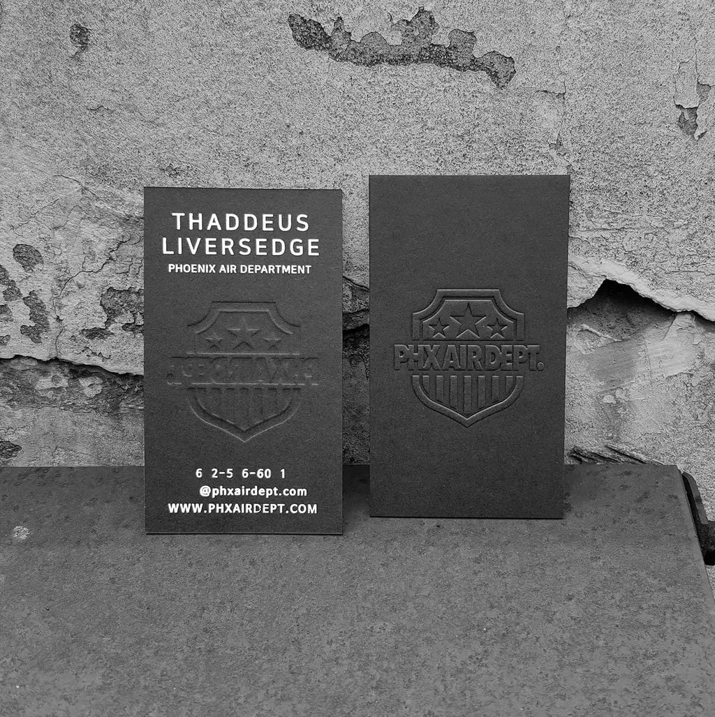 Buy Embossed Black Business Cards – Emboss Impression | OddPlanPrint