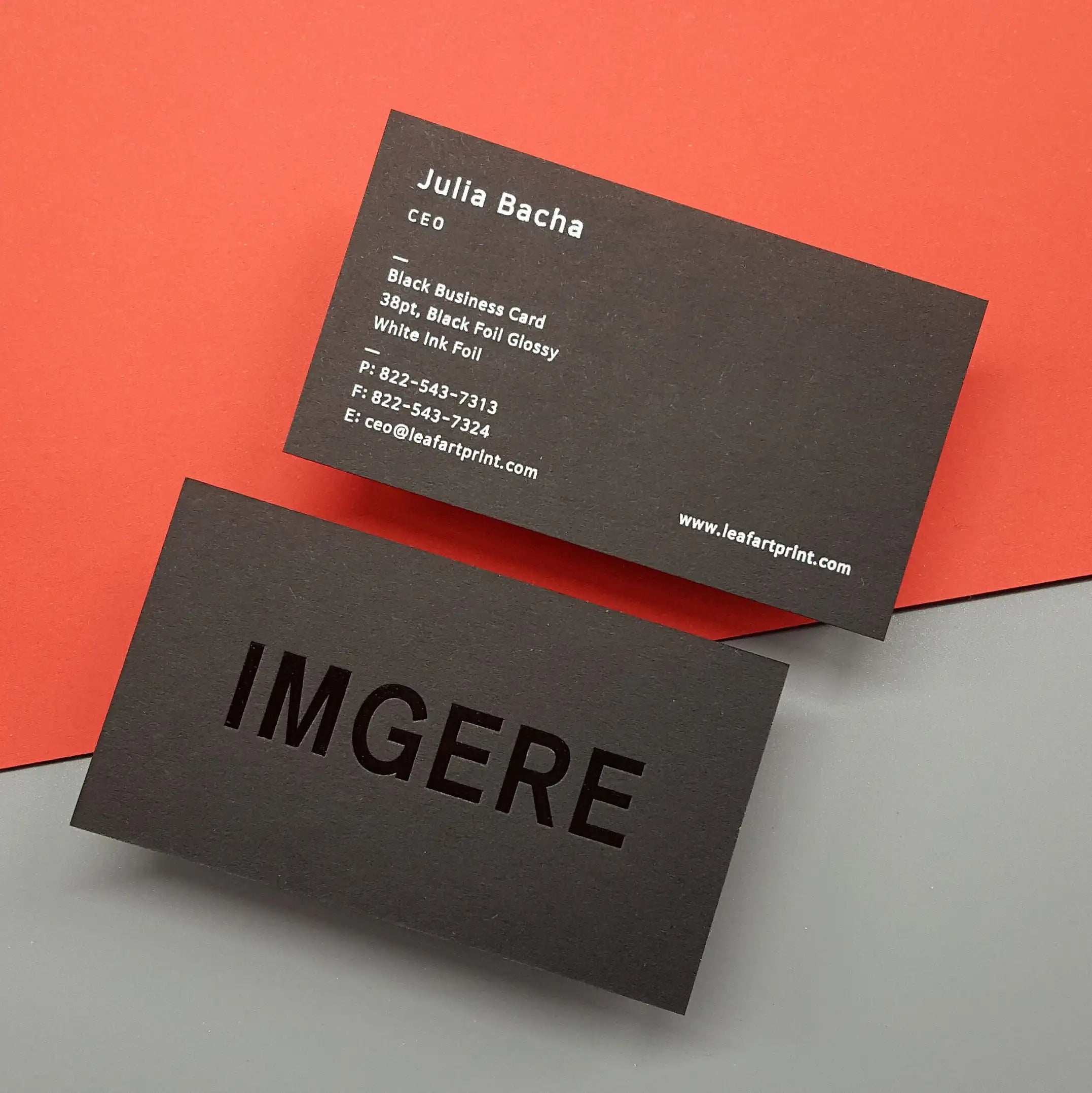 Buy Premium Custom Black Business Cards – White Foil Detail | OddPlanPrint
