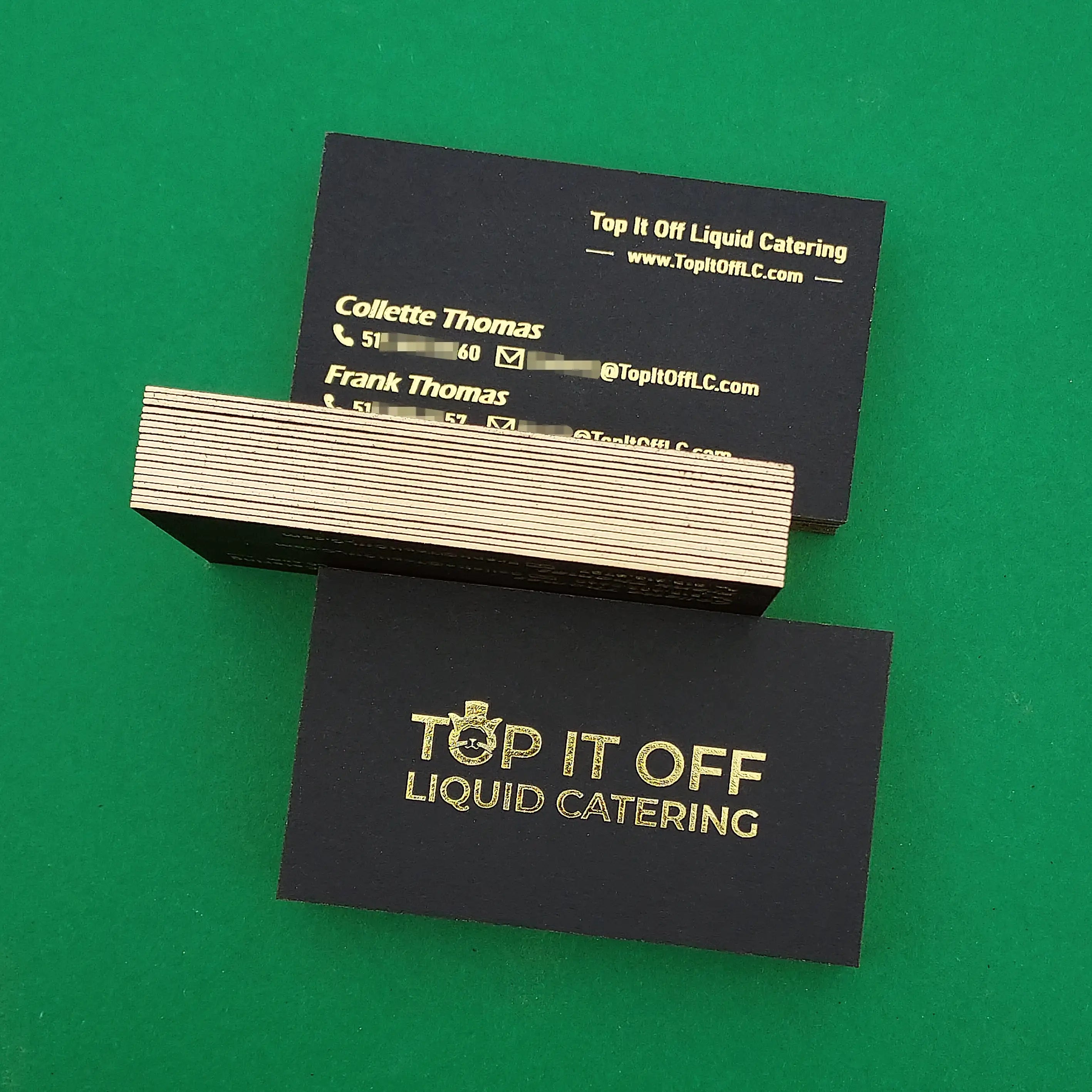 Buy Custom Finish Gold Painted Edge - Black Business Cards – Edge Accent Luxe | OddPlanPrint
