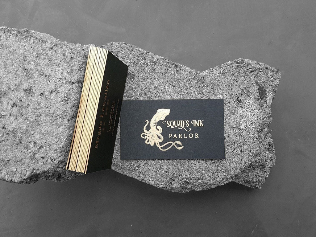 Buy Sleek Gold Painted Edge - Black Business Cards – Handmade with Gilded Touch | OddPlanPrint