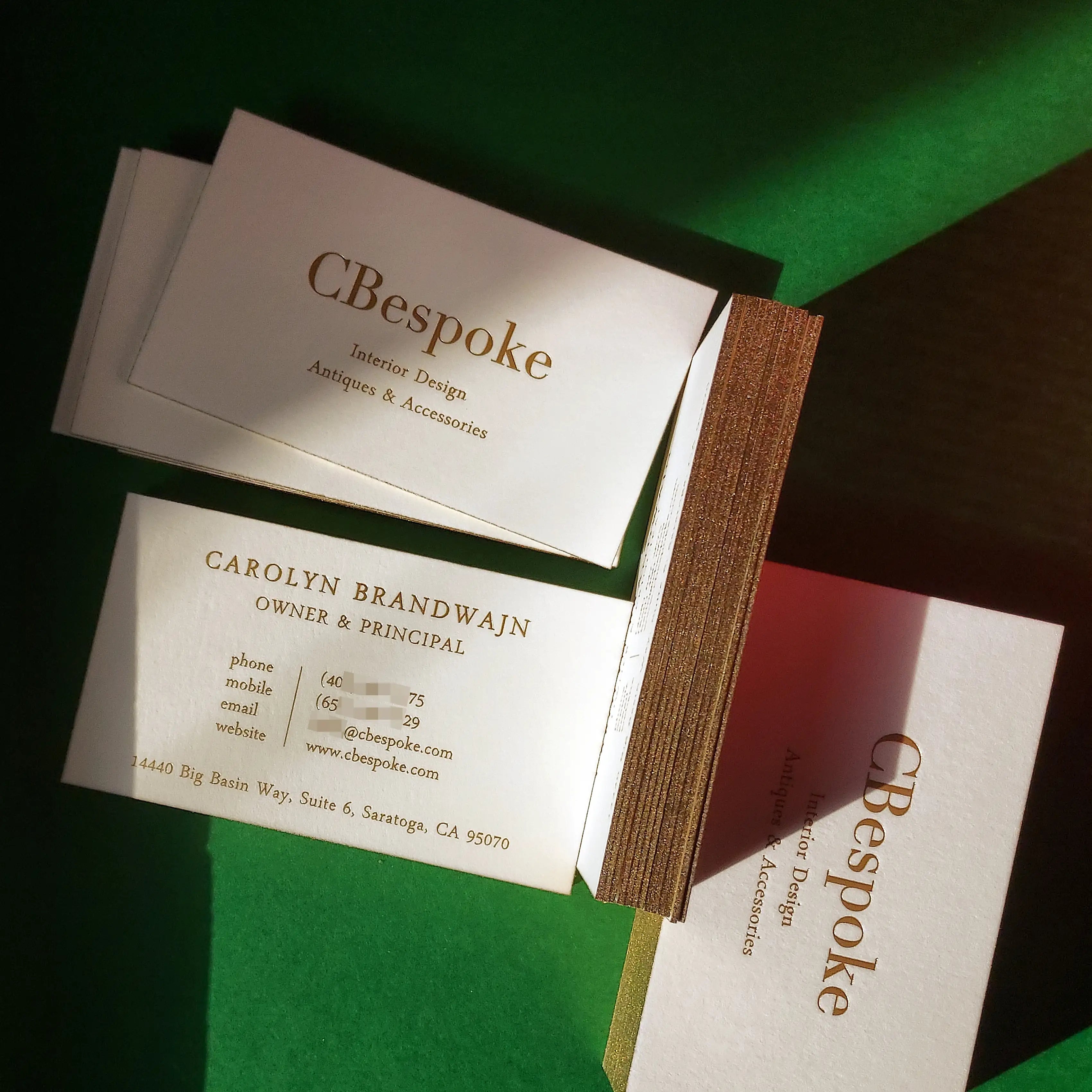 Buy Prestige Cotton Gold Painted Edge - Cotton Business Cards - Eco-Friendly - OddPlanPrint