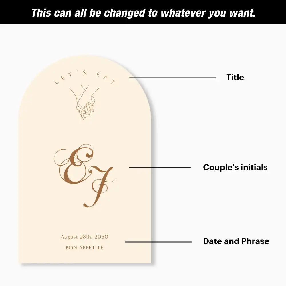 Buy Whimsical Wedding Menu Card – Layered Shapes & Unique Cuts | OddPlanPrint