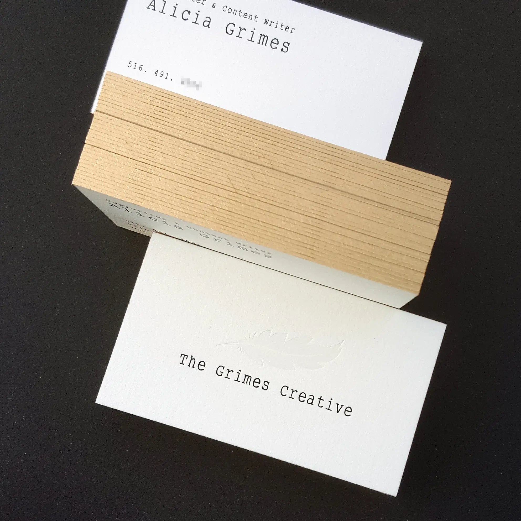 Buy Rush Order Gold Painted Edge - Cotton Business Cards – Thick Paper Trim | OddPlanPrint