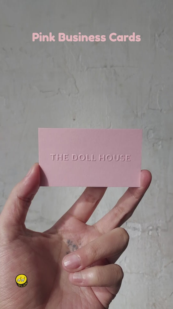Buy Custom pink embossed business card with copper foil - perfect for luxury branding - OddPlanPrint