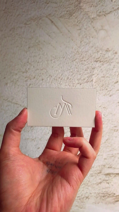 Buy Bespoke Gold Painted Edge - Cotton Business Cards – Blaind Deboss | OddPlanPrint